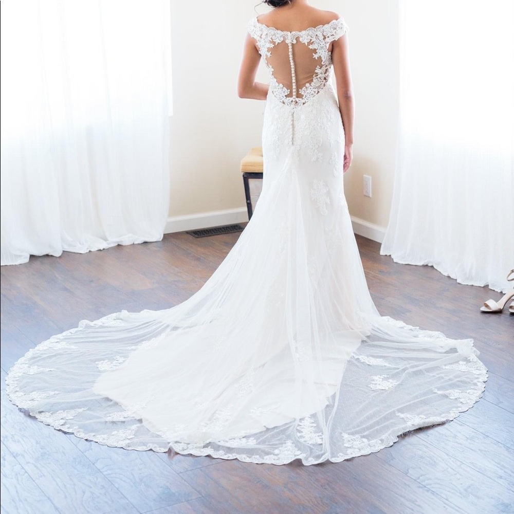 Lace off the shoulder Wedding Gown